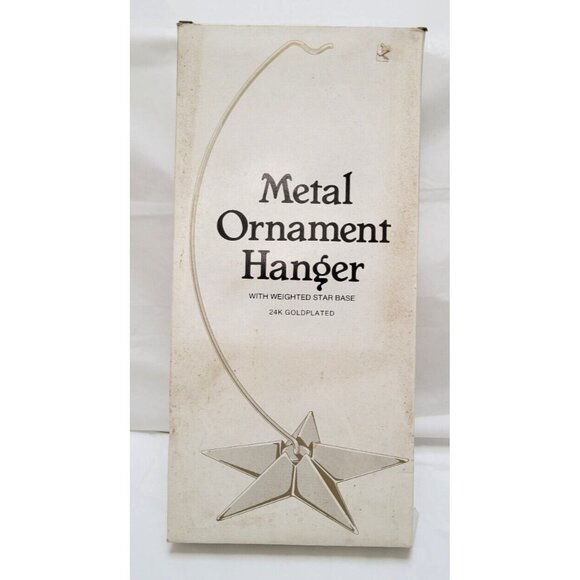 Dept 56  24K Goldplated 13” METAL ORNAMENT HANGER w/Weighted Star Base #77046 - Picture 8 of 13